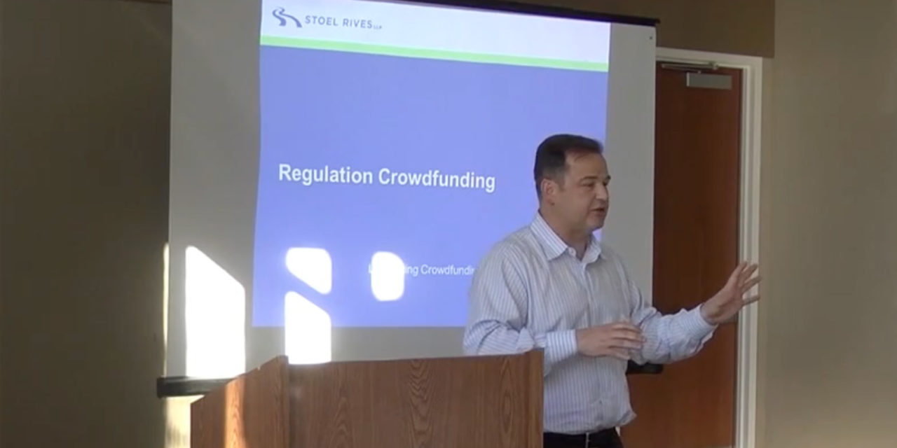 Chris Russell Explains Legal Requirements of Crowdfunding at CleanStart Workshop