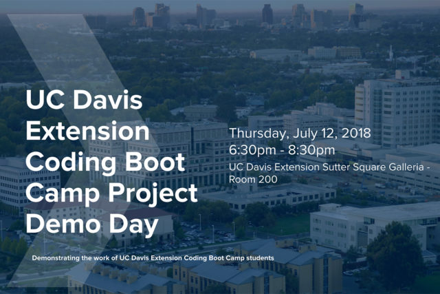 UC Davis Extension Coding Boot Camp Project Demo Day