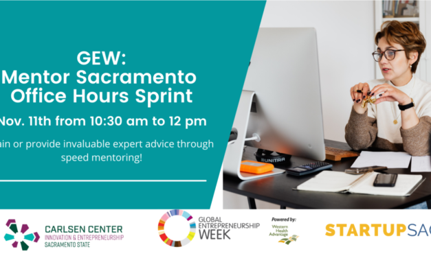 Mentor Sacramento Office Hours Sprint Returns for Global Entrepreneurship Week